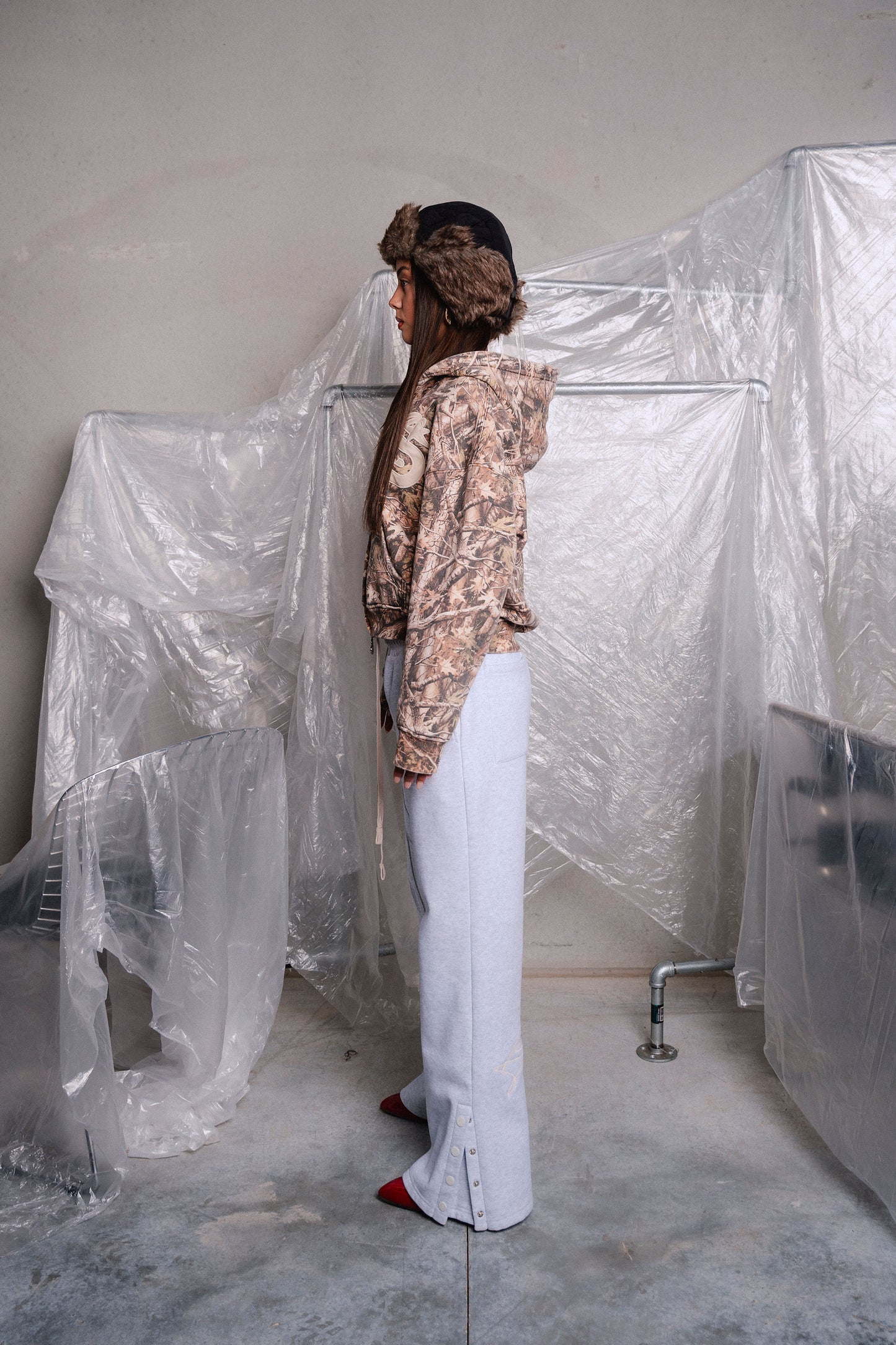 Vintage Camo Zip Up Hoodie