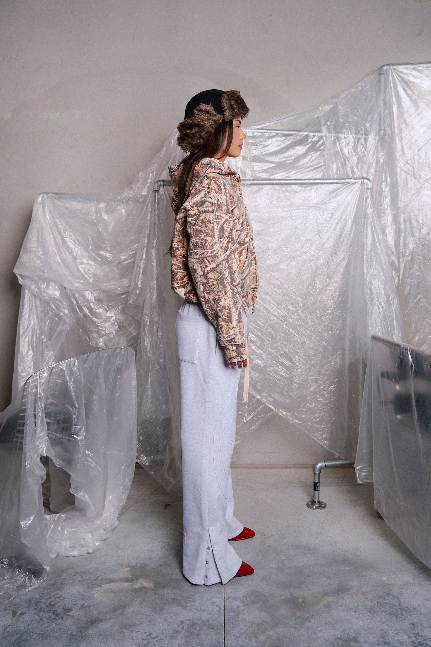 Vintage Camo Zip Up Hoodie