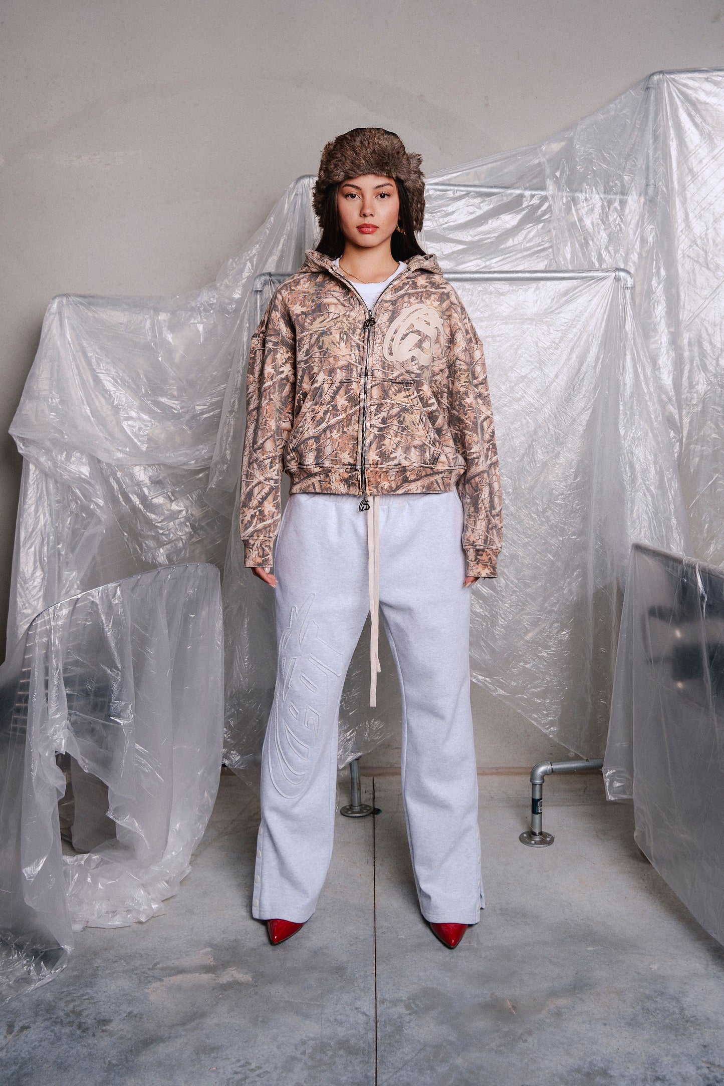 Vintage Camo Zip Up Hoodie