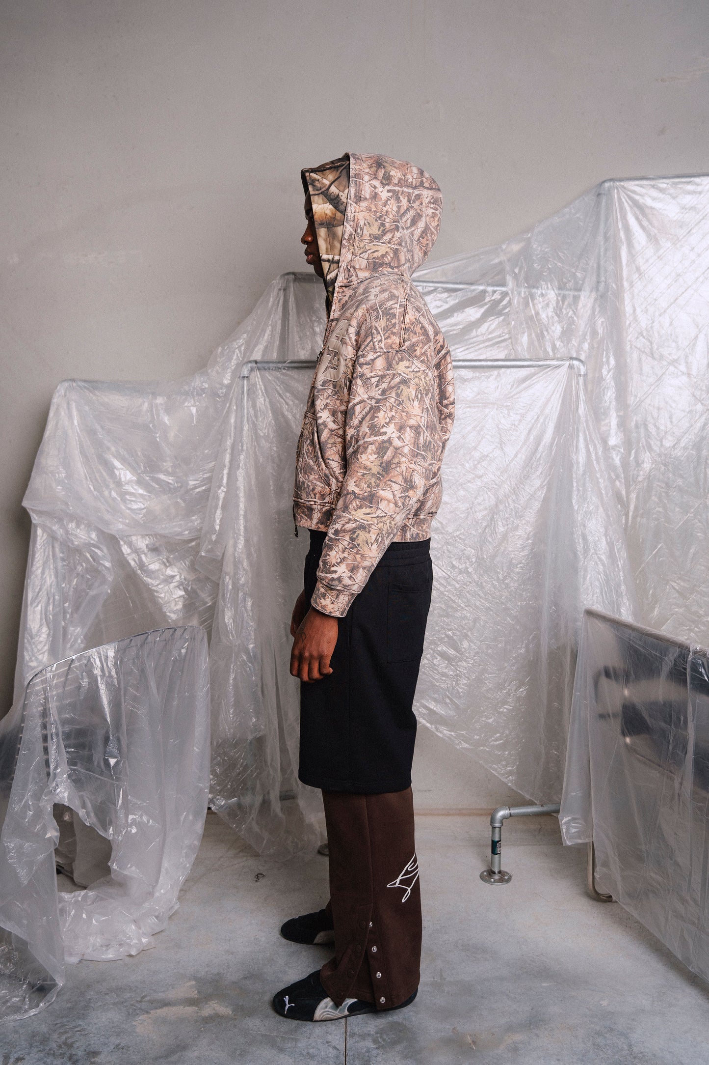 Vintage Camo Zip Up Hoodie