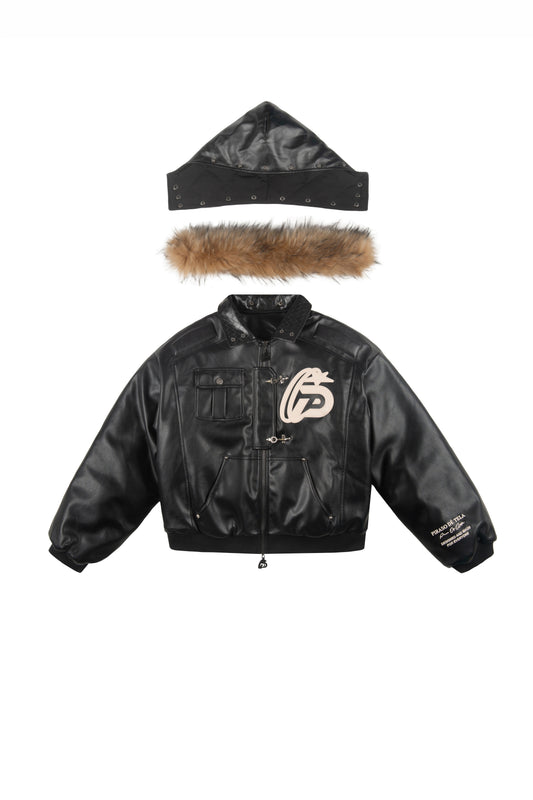 BUCKLE WORK LEATHER JACKET